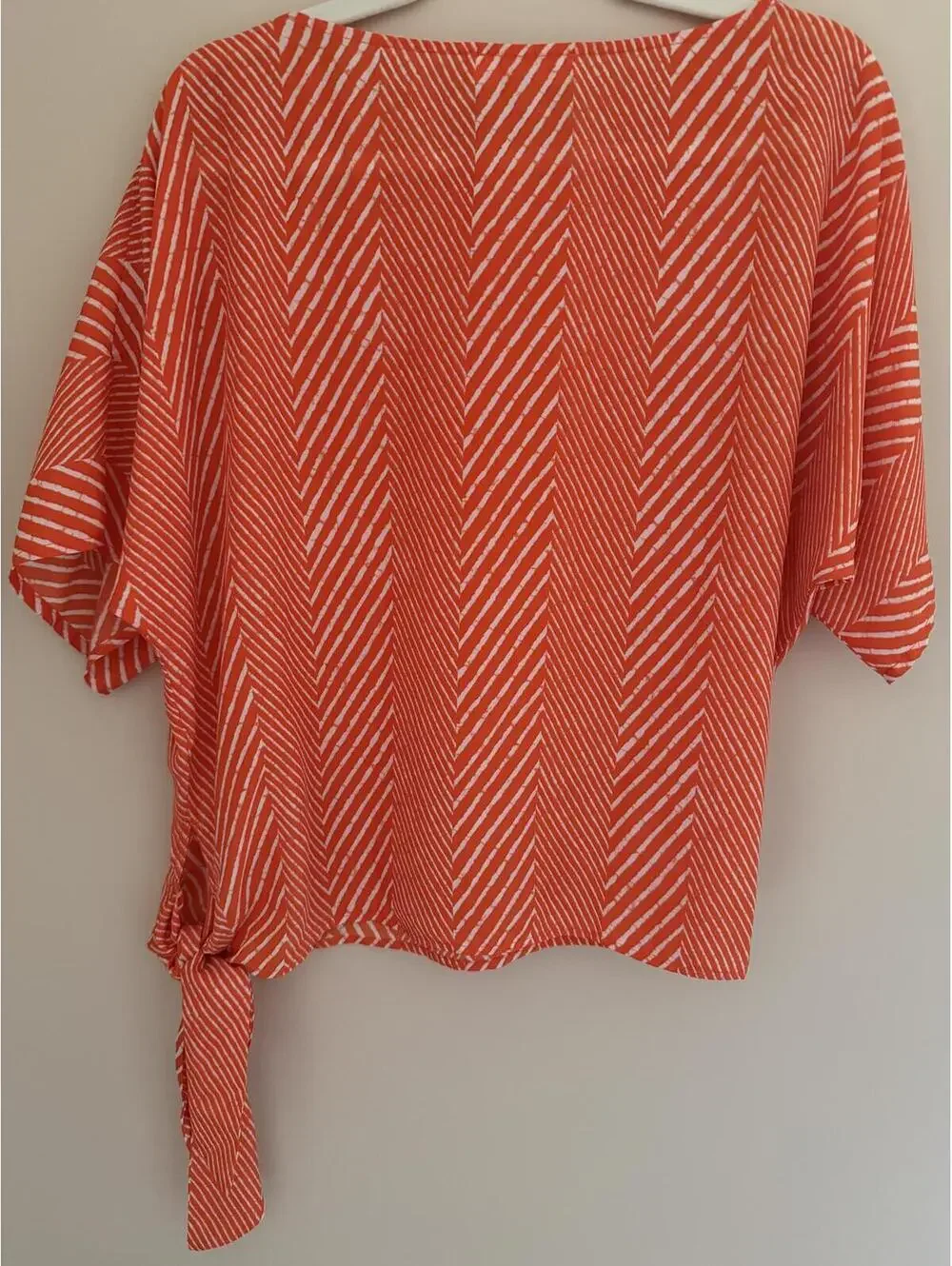 Michael Kors, S/M, tie on side, orange/white, like new